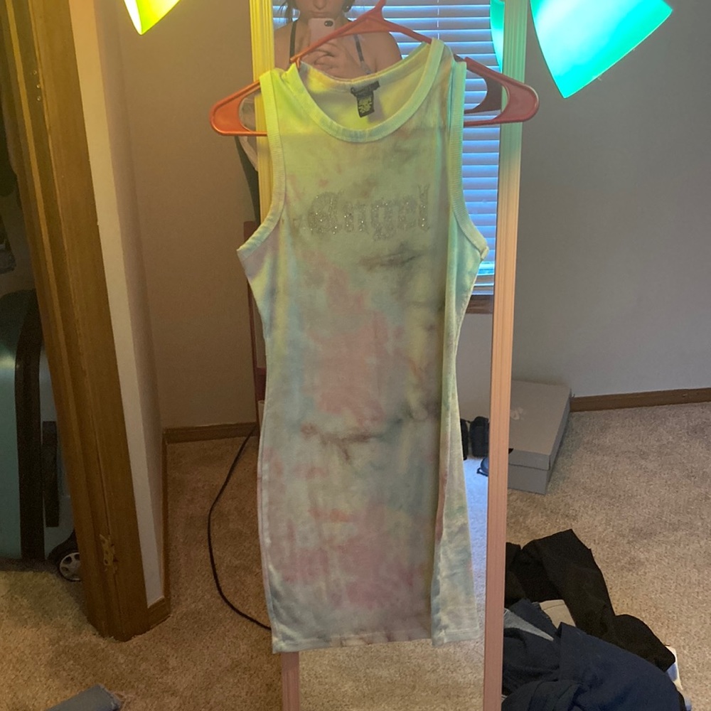 angle rainbow dress